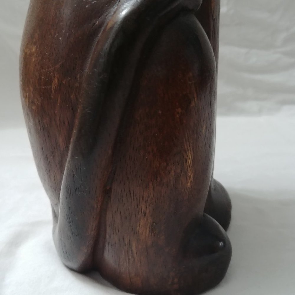Gorgeous Tall Hand Carved Wood Kitty Cat Statue - Picture 8 of 8